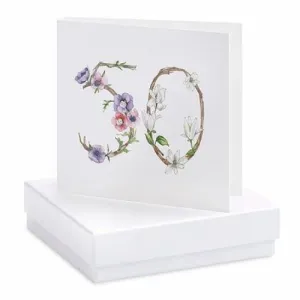 50 Flowers Silver Earrings On Designer Card by Crumble and Core