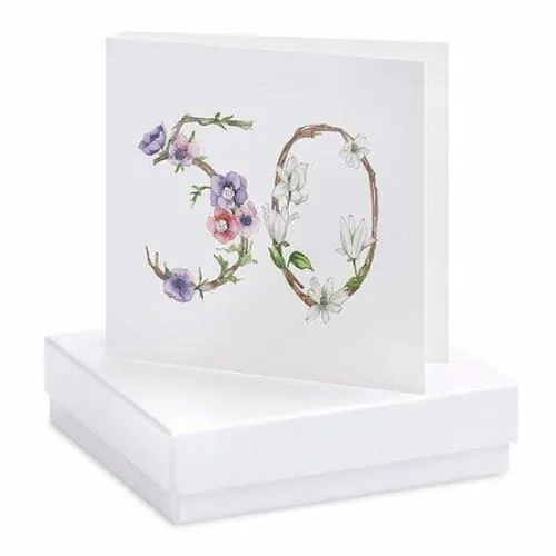 50 Flowers Silver Earrings On Designer Card by Crumble and Core