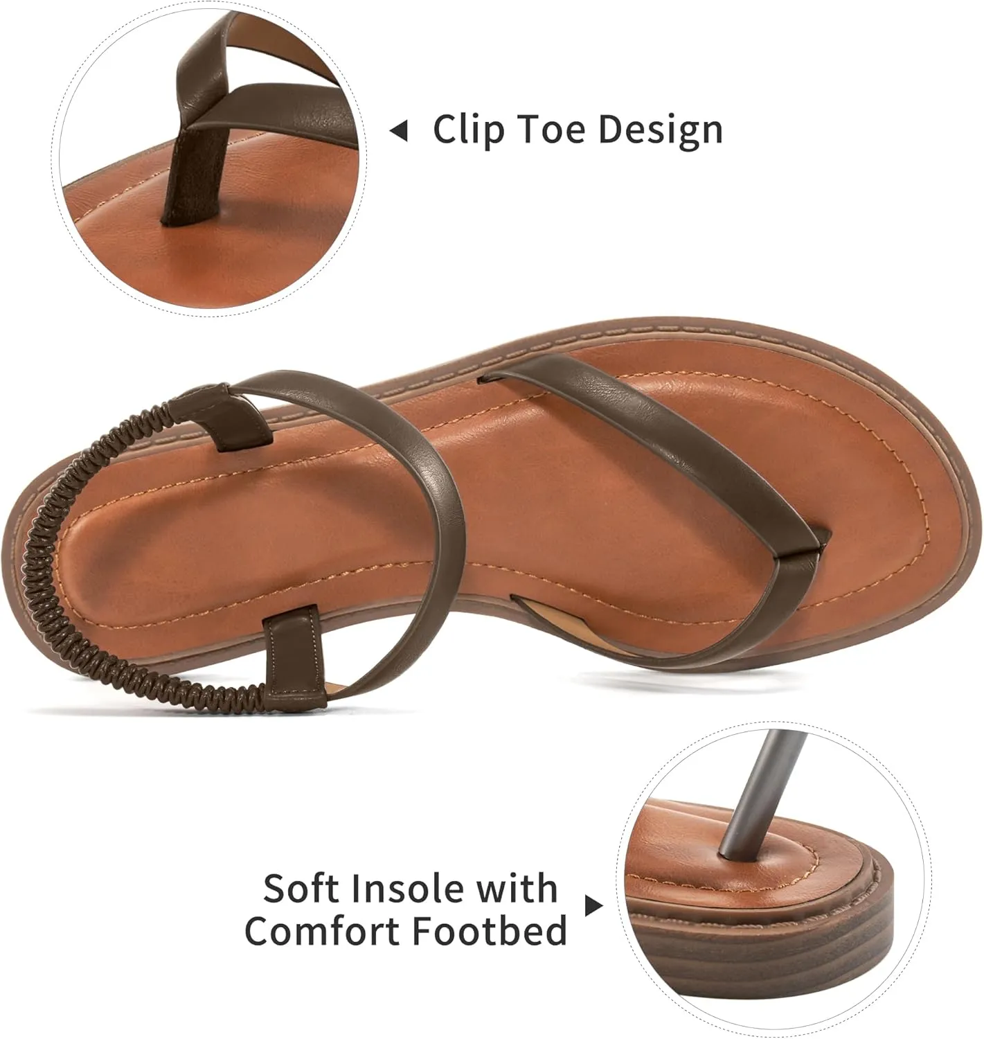 Ablanczoom Womens Sandals Dressy Shoes: Casual Elastic Ankle Strap Summer Flats Comfortable Beach flat sandal for Women