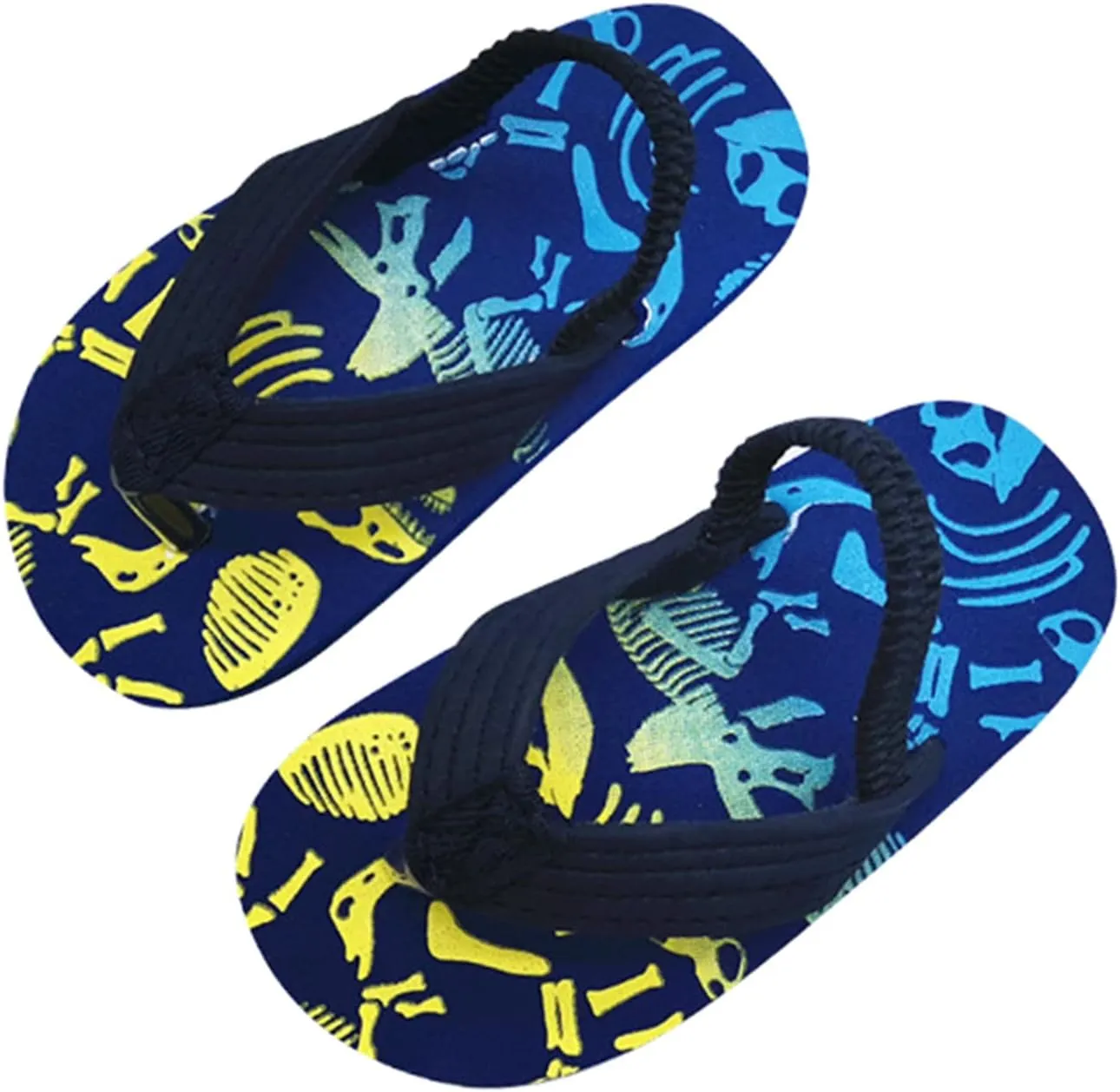 & Toddler Summer Shoes Boys Flip Elastic Strap Beach Girls with Adjustable for Kids Flip Flops Girls (Navy, 15-18Months)