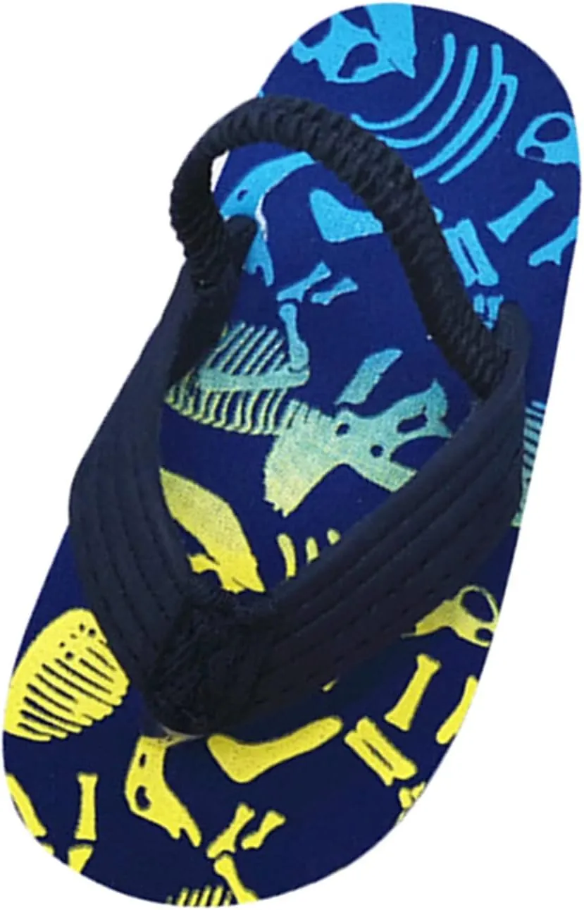 & Toddler Summer Shoes Boys Flip Elastic Strap Beach Girls with Adjustable for Kids Flip Flops Girls (Navy, 15-18Months)