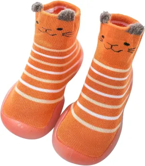 Baby Boy Shoes,First Toddler Baby Cartoon Socks Non-Slip Shoes Animals Elastic Walkers Infant Baby Shoes Kawaii Shoes