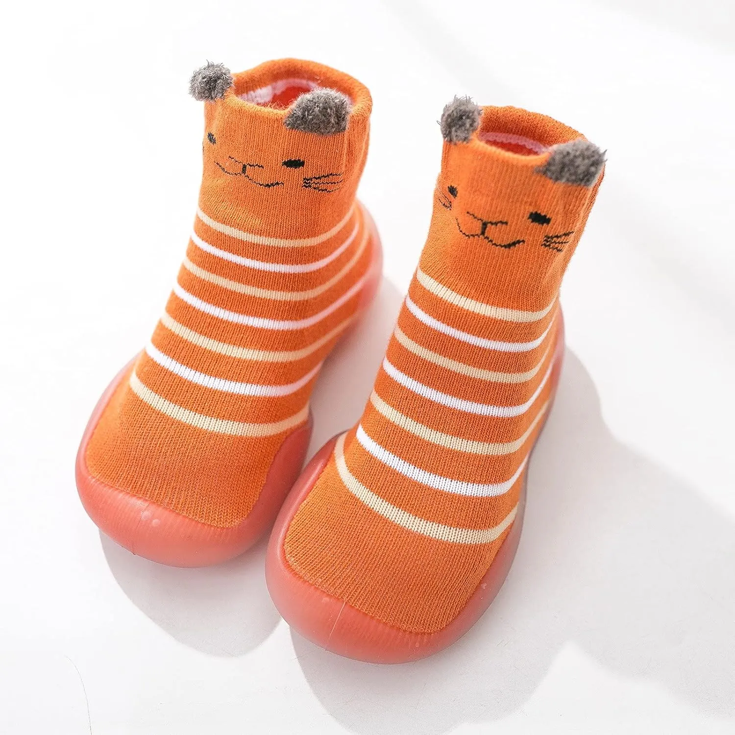 Baby Boy Shoes,First Toddler Baby Cartoon Socks Non-Slip Shoes Animals Elastic Walkers Infant Baby Shoes Kawaii Shoes