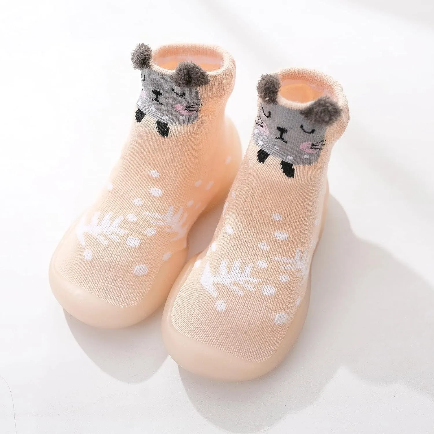 Baby Boy Shoes,First Toddler Baby Cartoon Socks Non-Slip Shoes Animals Elastic Walkers Infant Baby Shoes Kawaii Shoes