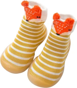 Baby Boy Shoes,First Toddler Baby Cartoon Socks Non-Slip Shoes Animals Elastic Walkers Infant Baby Shoes Kawaii Shoes
