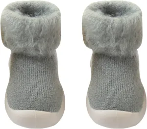Baby Boys' Shoes,Baby Girls Kids Solid Knit Stocking Socks Shoes Slipper Soft Warm Boys Sole Rubber Shoes Kawaii Shoes