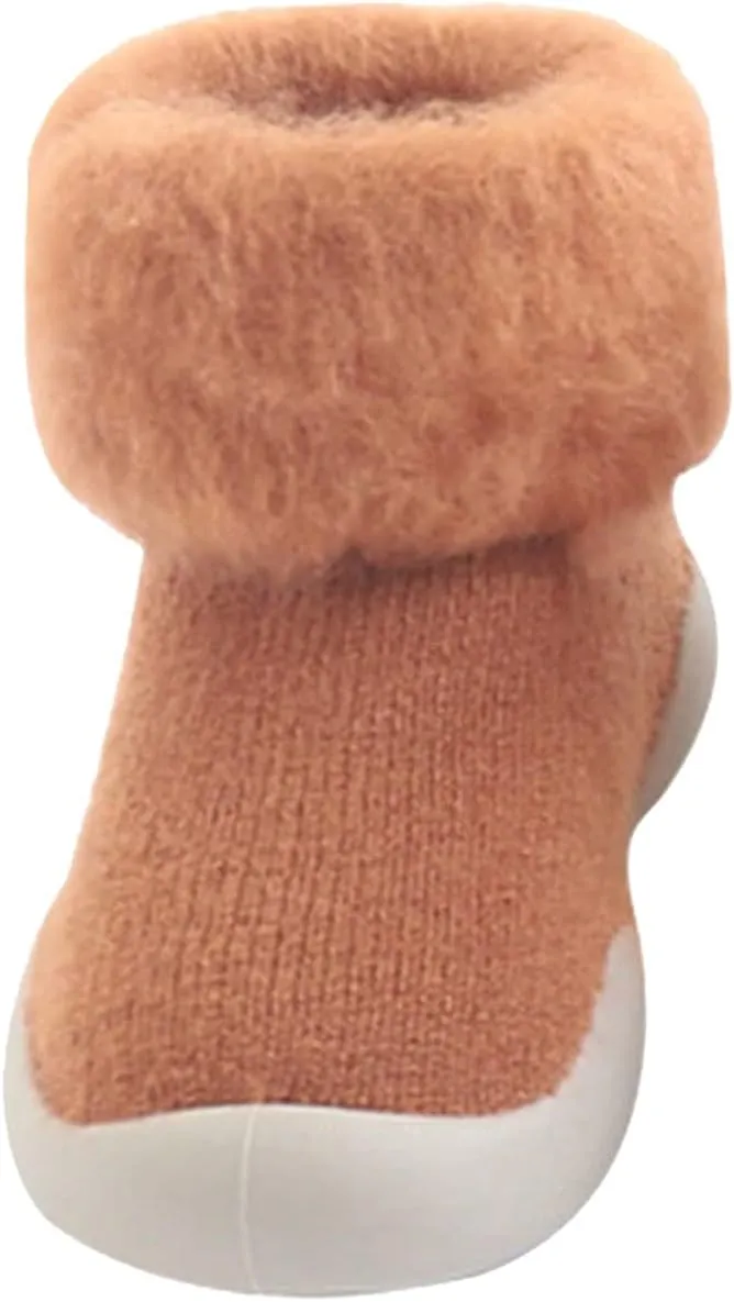 Baby Boys' Shoes,Baby Girls Kids Solid Knit Stocking Socks Shoes Slipper Soft Warm Boys Sole Rubber Shoes Kawaii Shoes