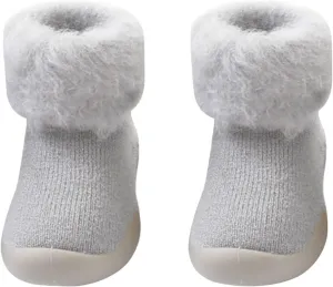 Baby Boys' Shoes,Baby Girls Kids Solid Knit Stocking Socks Shoes Slipper Soft Warm Boys Sole Rubber Shoes Kawaii Shoes