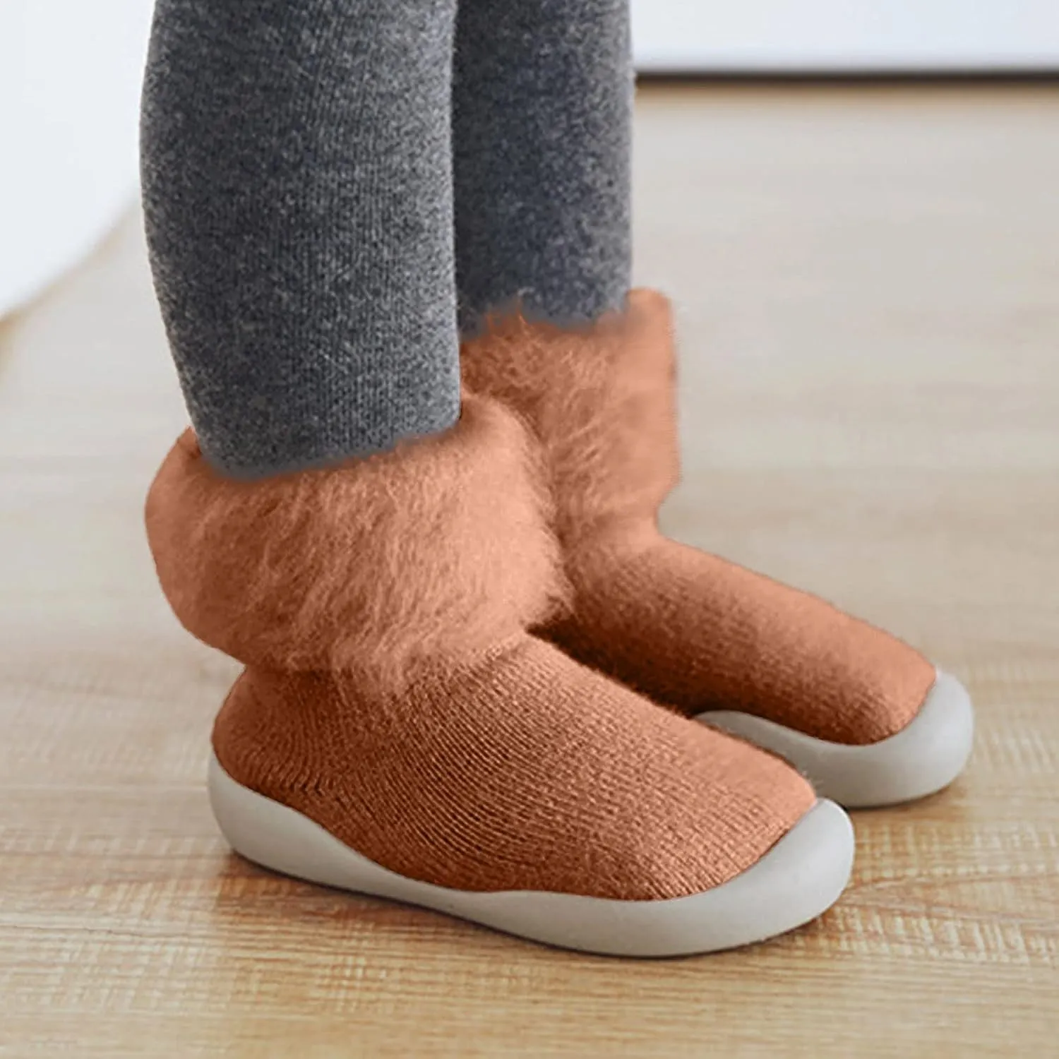 Baby Boys' Shoes,Baby Girls Kids Solid Knit Stocking Socks Shoes Slipper Soft Warm Boys Sole Rubber Shoes Kawaii Shoes