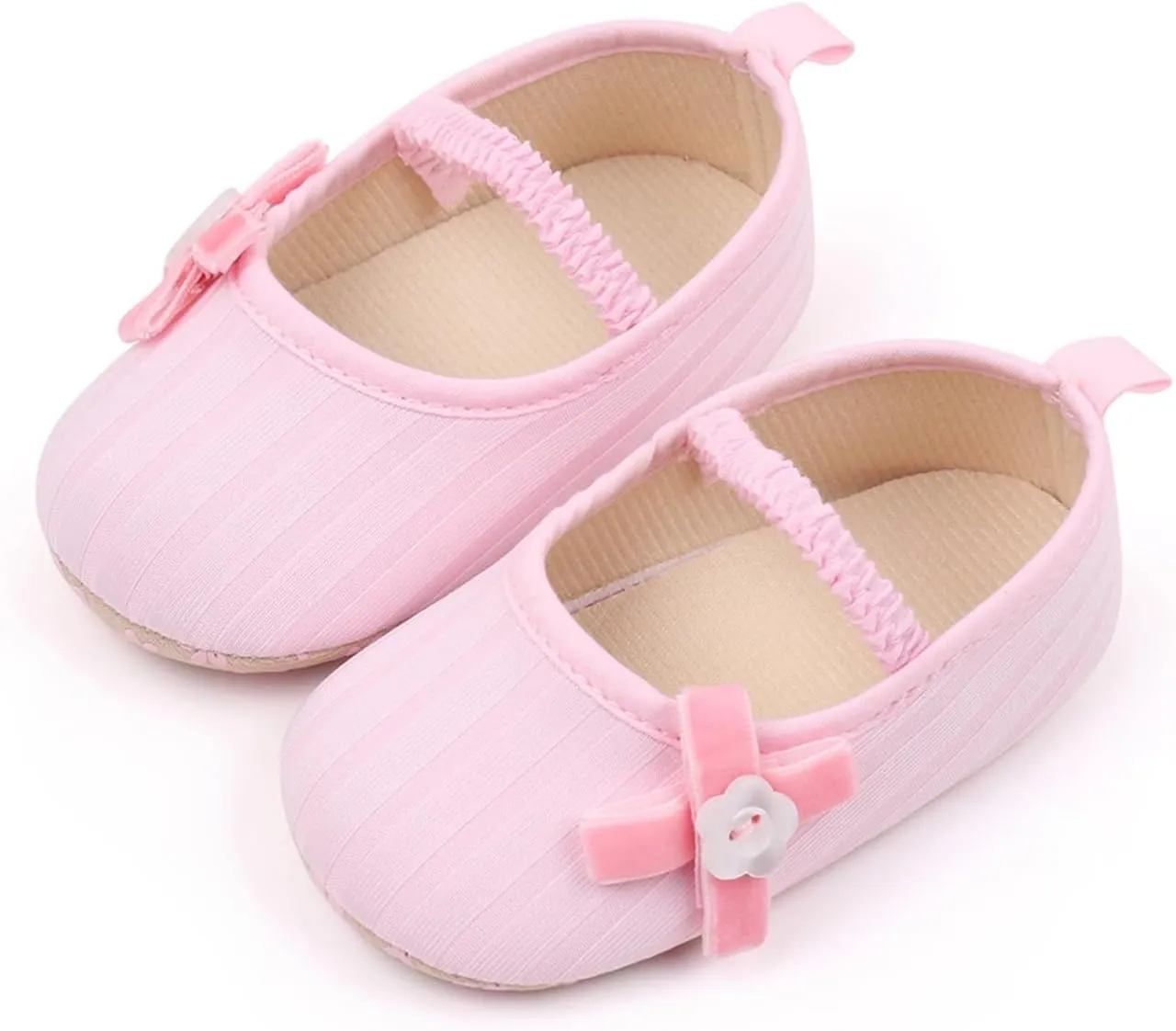 Baby Girls Mary Jane Shoes with Bowknot Flowers Wedding Dress Ballet Flats Toddler Slip On Sandal
