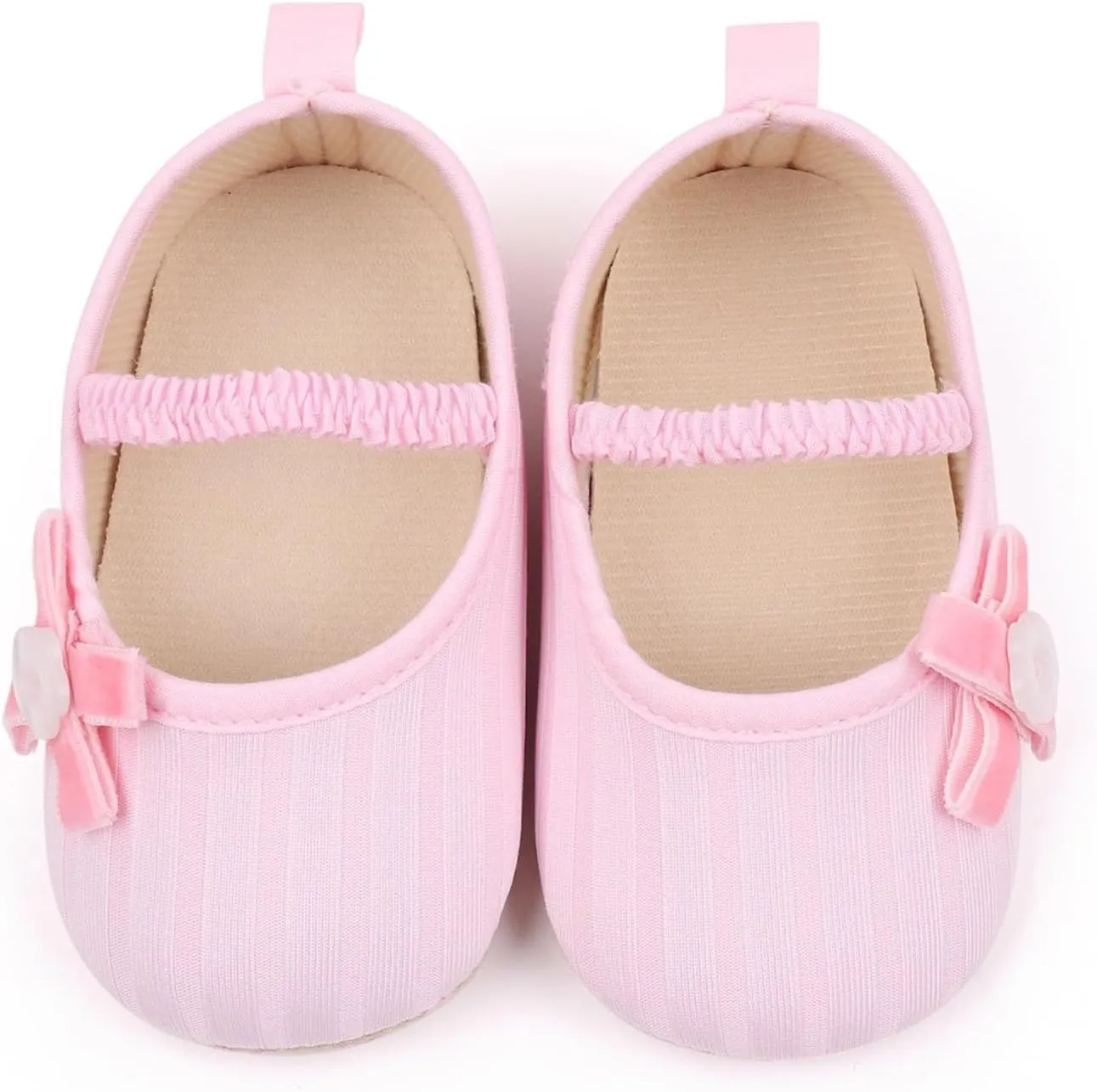 Baby Girls Mary Jane Shoes with Bowknot Flowers Wedding Dress Ballet Flats Toddler Slip On Sandal