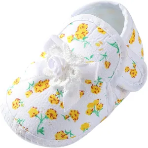 Baby Girls Soft Toddler Shoes Infant Toddler Shoes Bow Shoes Sandals Infant First Walkes Crib Shoes