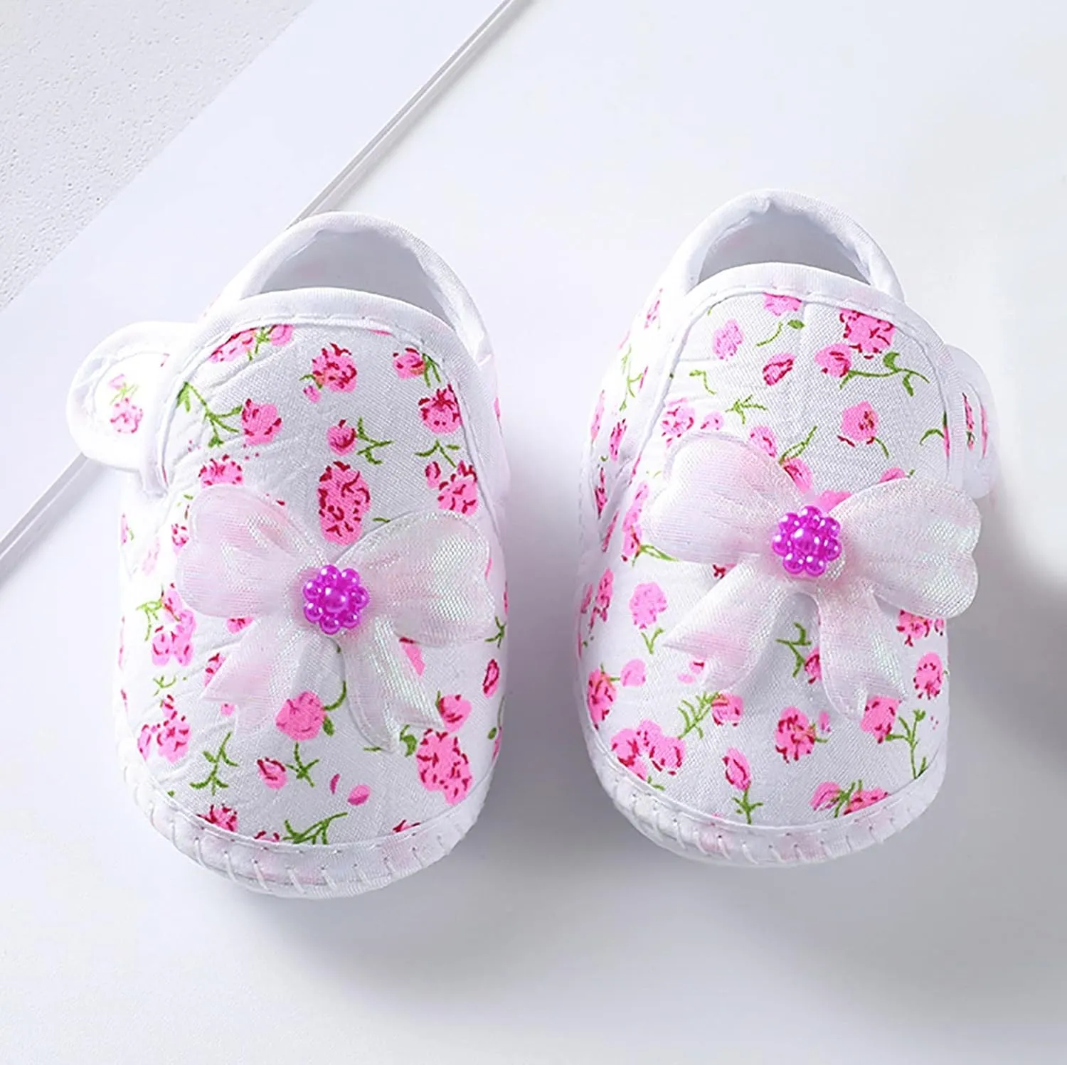 Baby Girls Soft Toddler Shoes Infant Toddler Shoes Bow Shoes Sandals Infant First Walkes Crib Shoes