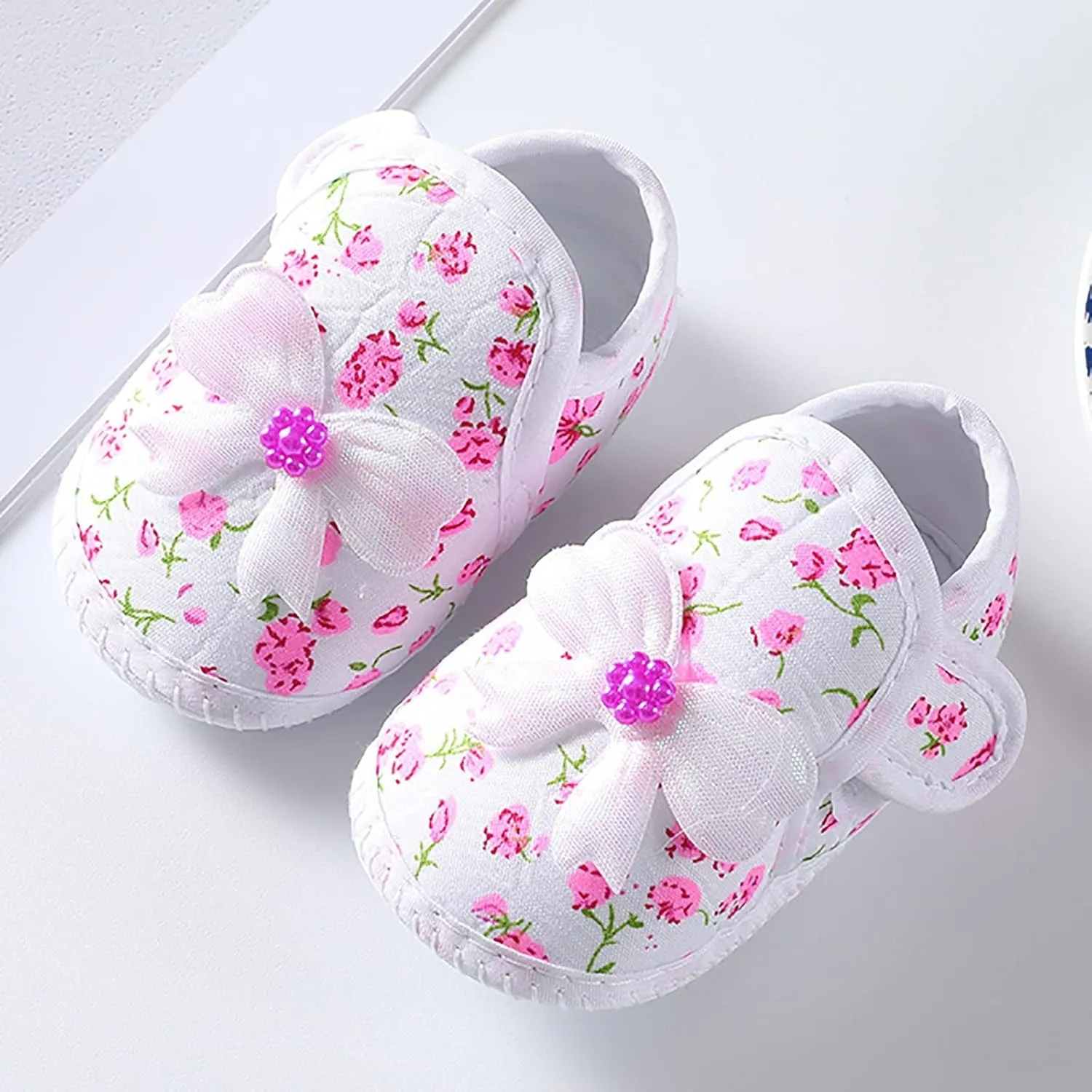 Baby Girls Soft Toddler Shoes Infant Toddler Shoes Bow Shoes Sandals Infant First Walkes Crib Shoes