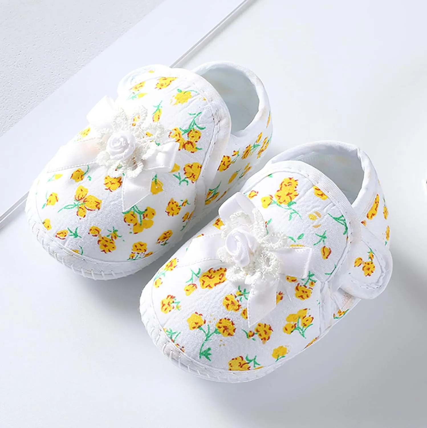 Baby Girls Soft Toddler Shoes Infant Toddler Shoes Bow Shoes Sandals Infant First Walkes Crib Shoes
