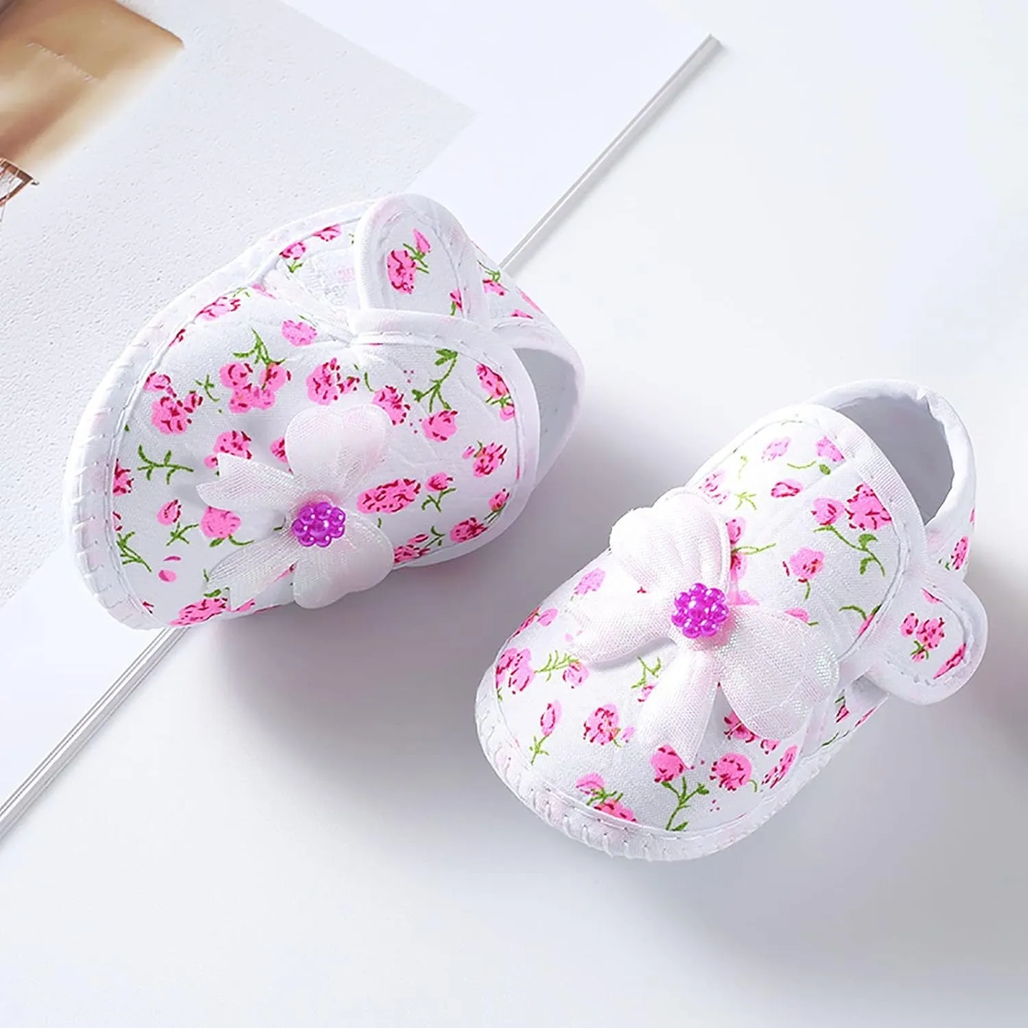 Baby Girls Soft Toddler Shoes Infant Toddler Shoes Bow Shoes Sandals Infant First Walkes Crib Shoes
