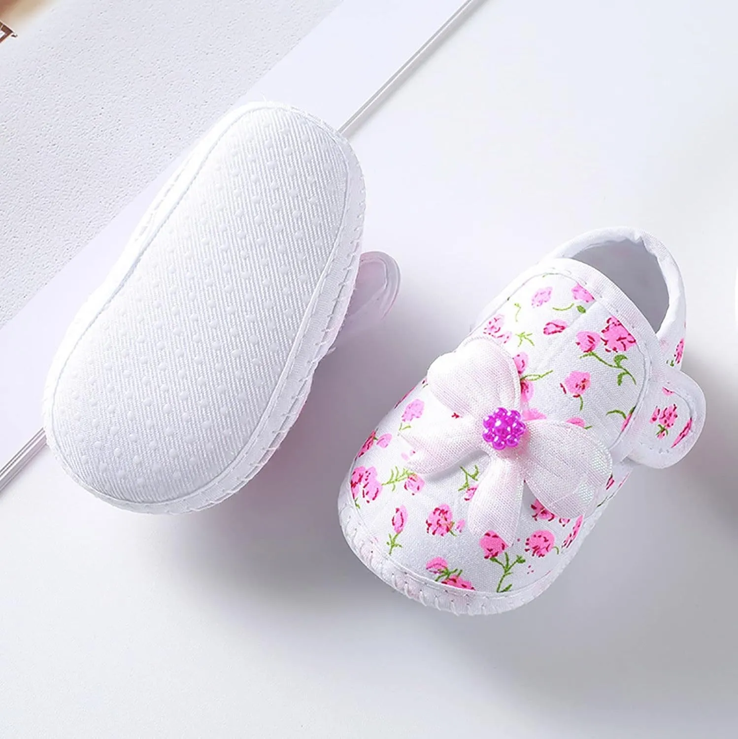 Baby Girls Soft Toddler Shoes Infant Toddler Shoes Bow Shoes Sandals Infant First Walkes Crib Shoes