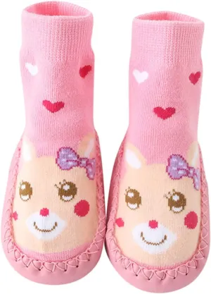 Baby Shoes Children Todller Shoes Autumn Winter Boys Girls Floor Sports Shoes Socks Shoes Flat House Shoes B