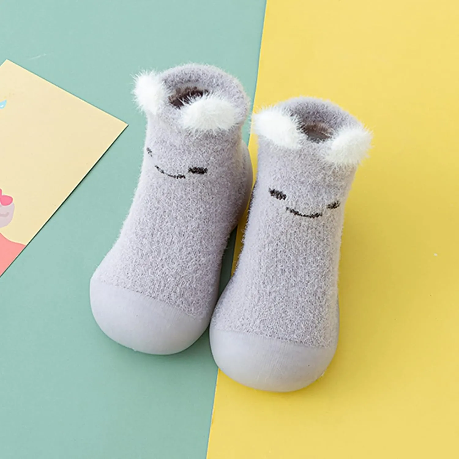 Baby Walking Shoes,Infant Boys Girls Cartoon Socks Shoes Fleece WarmThe Floor Socks Non Slip Prewalker Cute Shoes