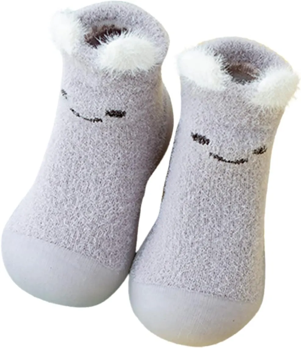 Baby Walking Shoes,Infant Boys Girls Cartoon Socks Shoes Fleece WarmThe Floor Socks Non Slip Prewalker Cute Shoes