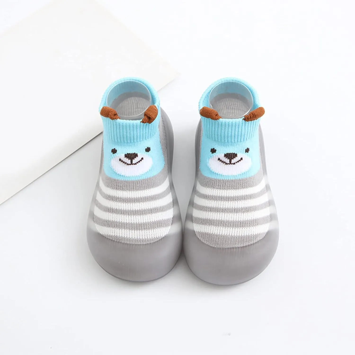 Baby Walking Shoes,Todller Boys Girls Non Slip Flat Socks Shoes Lightweight Cute Cartoon Duck Bear Pattern Boy Shoes