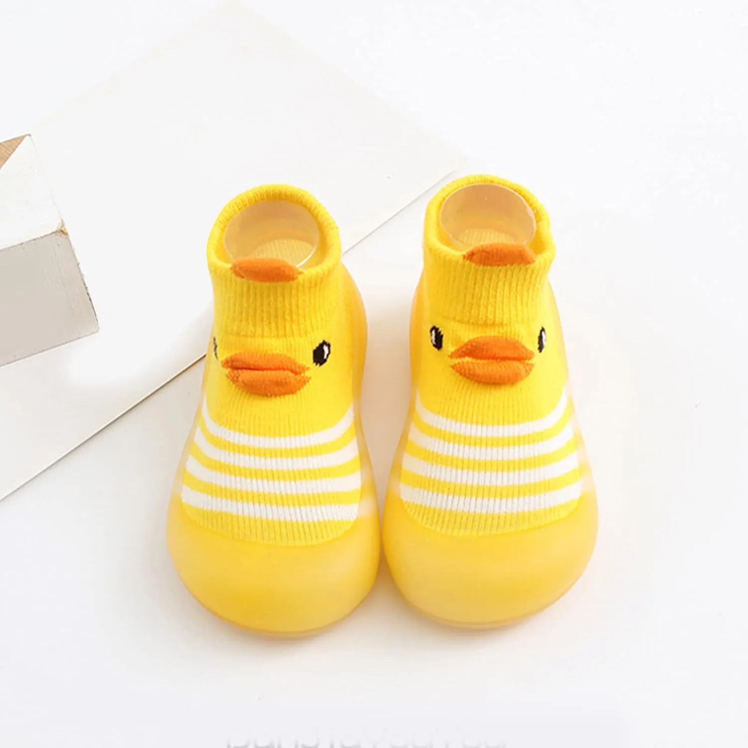 Baby Walking Shoes,Todller Boys Girls Non Slip Flat Socks Shoes Lightweight Cute Cartoon Duck Bear Pattern Boy Shoes