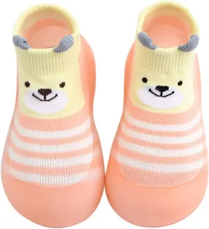 Baby Walking Shoes,Todller Boys Girls Non Slip Flat Socks Shoes Lightweight Cute Cartoon Duck Bear Pattern Boy Shoes