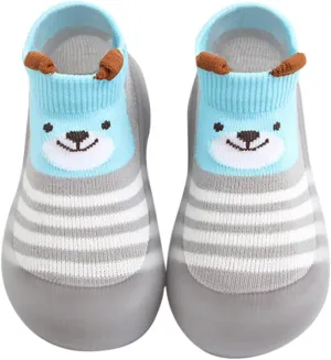 Baby Walking Shoes,Todller Boys Girls Non Slip Flat Socks Shoes Lightweight Cute Cartoon Duck Bear Pattern Boy Shoes