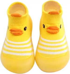 Baby Walking Shoes,Todller Boys Girls Non Slip Flat Socks Shoes Lightweight Cute Cartoon Duck Bear Pattern Boy Shoes