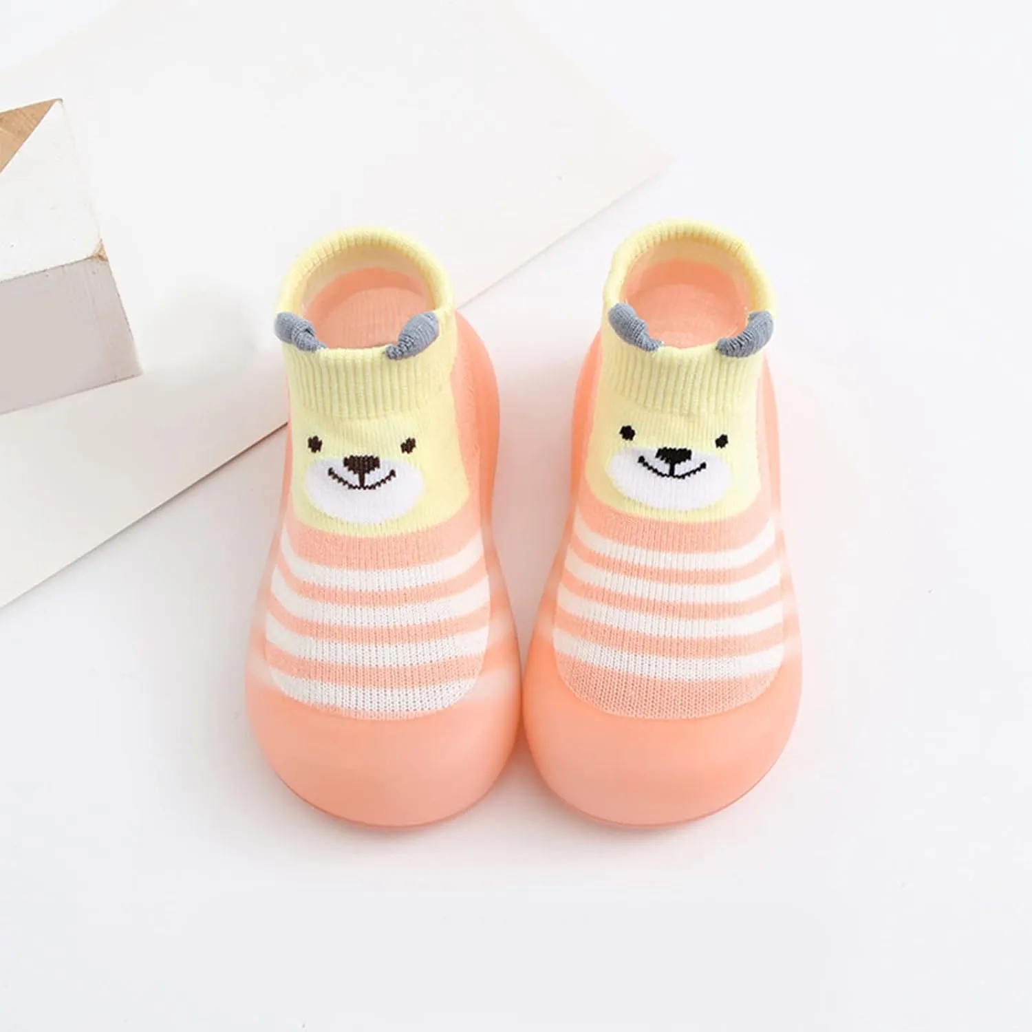 Baby Walking Shoes,Todller Boys Girls Non Slip Flat Socks Shoes Lightweight Cute Cartoon Duck Bear Pattern Boy Shoes