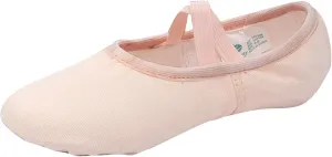 Ballet Shoes for Girls Canvas Dance Slippers Split Soft Flat Sole Yoga Gymnastics Shoes(Toddler/Little/Big Kid) (A, 2 Big Kids)
