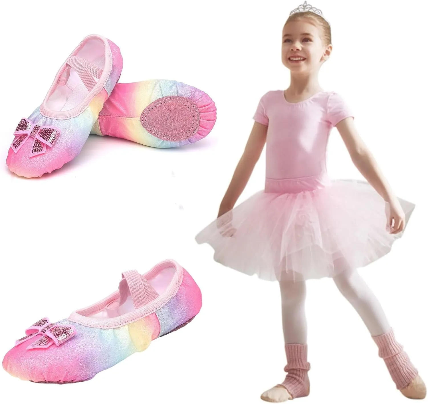 Ballet Shoes for Girls Pin Ballet Slippers Canvas Girl Ballet Flat for Toddler/Little Kid/Big Kid,Kids Dance