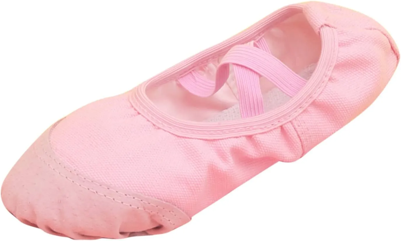 Ballet Shoes for Girls Toddler Ballet Slippers Soft Leather Boys Dance Shoes Dance Shoe Canvas Split (Pink, 10 Toddler)
