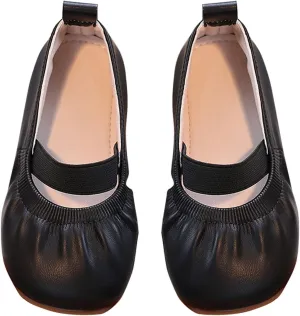 Ballet Shoes for Girls Toddler Dance Slippers Soft Leather Ballerina Mary Jane Flat for Toddler/Little/Big Kid