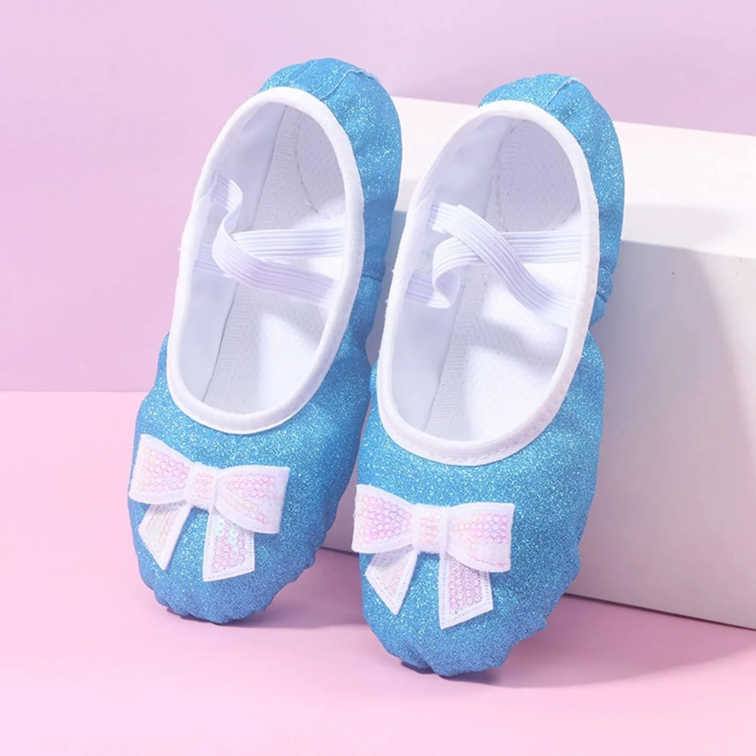 Ballet Shoes for Toddler Girls Glitter Ballet Slippers Dance Shoes(Toddler/Little/Big Kids) Pink Ballet Flats Shoes