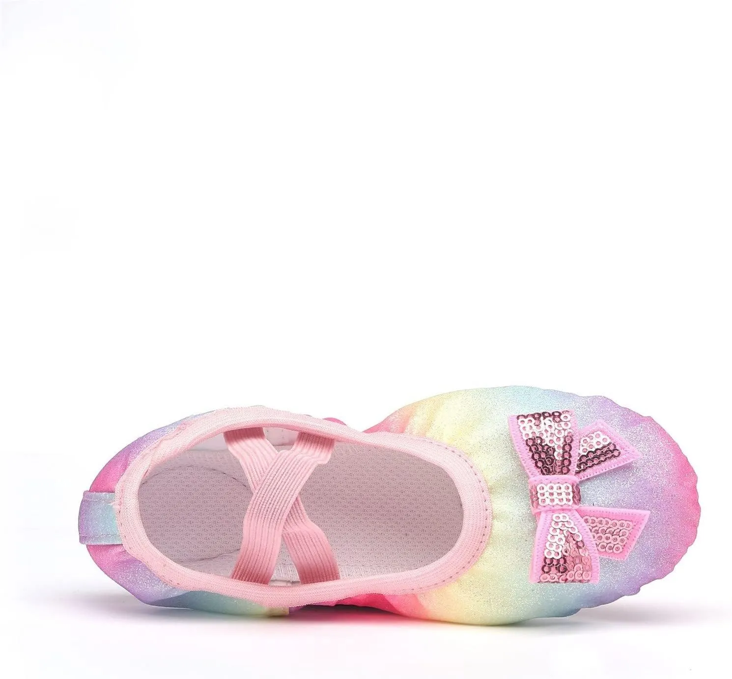 Ballet Shoes Split-Sole Glitter Flat Dance Shoes for Girls Toddler Kid Satin Dance Practice Slippers Leather Flat