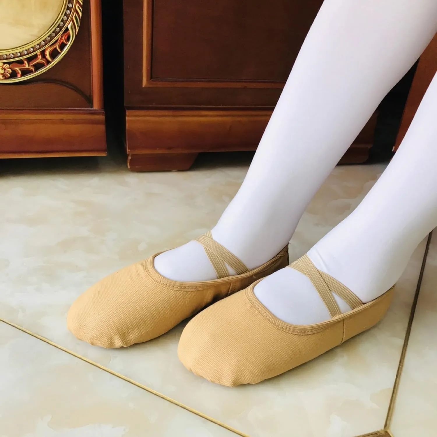 Ballet Shoes Toddler Slippers Elastic Canvas Girls Ballerina Dance Shoes for Toddler/Little Kid/Big Kid/Women