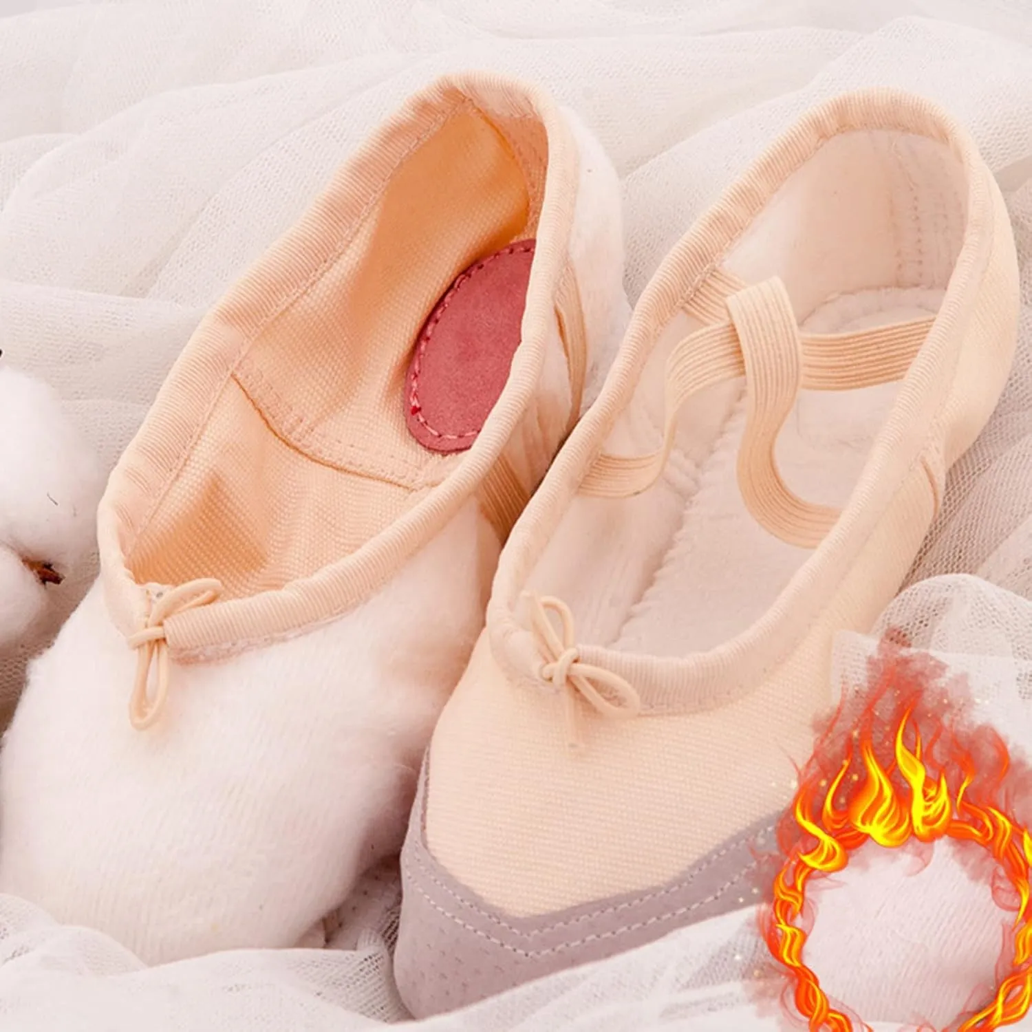 Ballet Shoes Toddler Slippers Highly Elastic Canvas Girls Ballerina Dance Shoes for Girls Ballet Flat