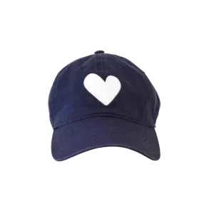 Baseball Hat Heart Patch (Indigo   White)