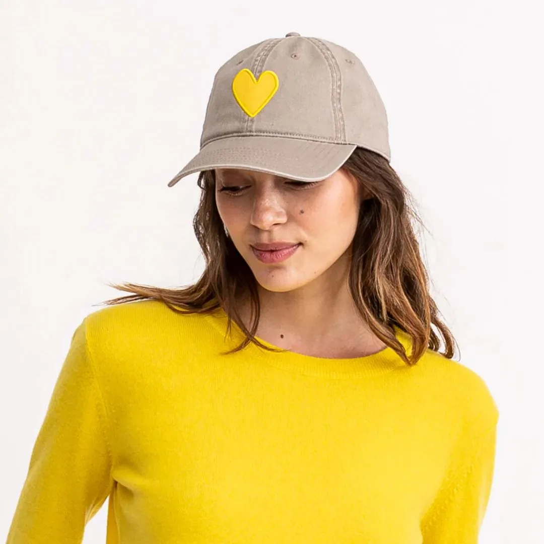 Baseball Hat Heart Patch (Sand)