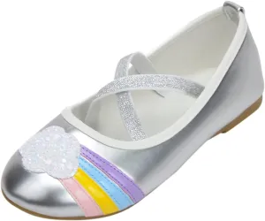Big Girls Dance Shoes Ballet Shoes Flat Crystal Shoes Elastic  Laces Summer Pageant Shoes