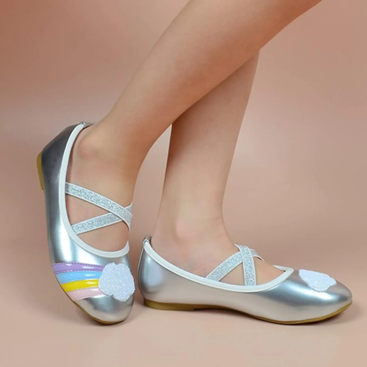 Big Girls Dance Shoes Ballet Shoes Flat Crystal Shoes Elastic  Laces Summer Pageant Shoes