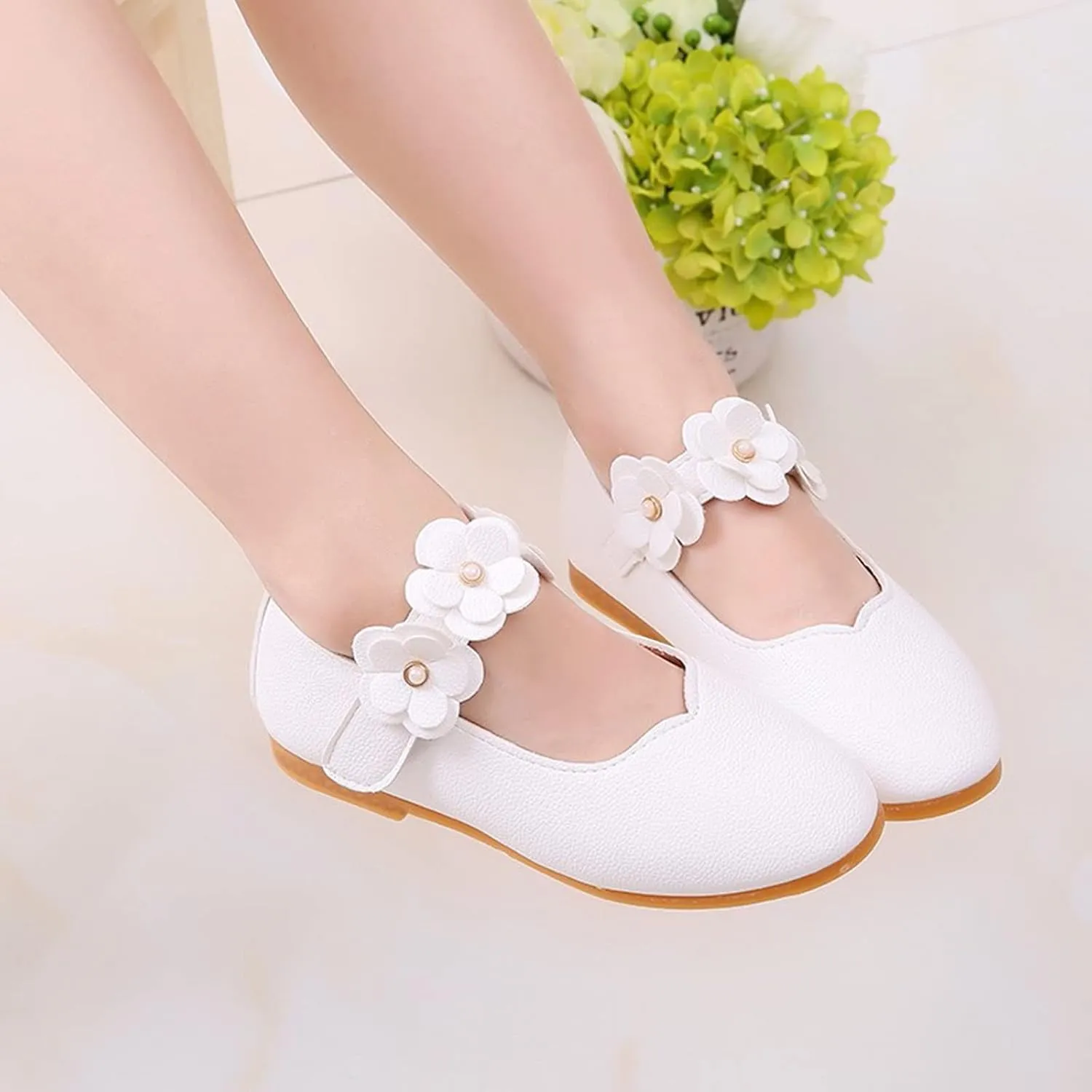 Black Shoes for Girls,Children Baby Girls Leather Flower Princess Shoes Soft Dance Shoes Kids Shoes 1-11 Years
