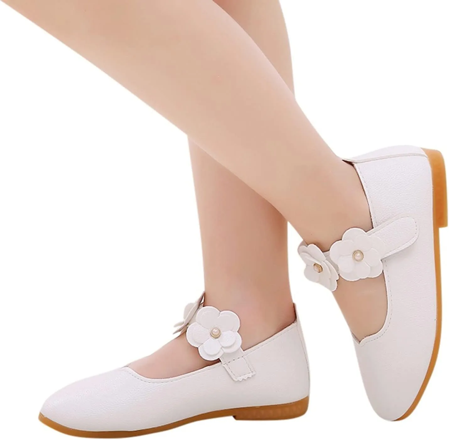 Black Shoes for Girls,Children Baby Girls Leather Flower Princess Shoes Soft Dance Shoes Kids Shoes 1-11 Years