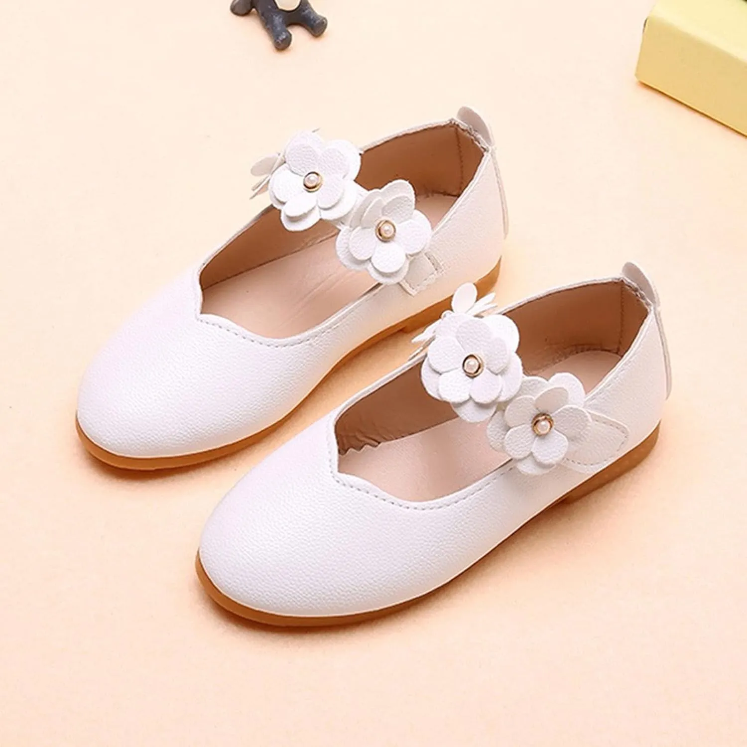 Black Shoes for Girls,Children Baby Girls Leather Flower Princess Shoes Soft Dance Shoes Kids Shoes 1-11 Years