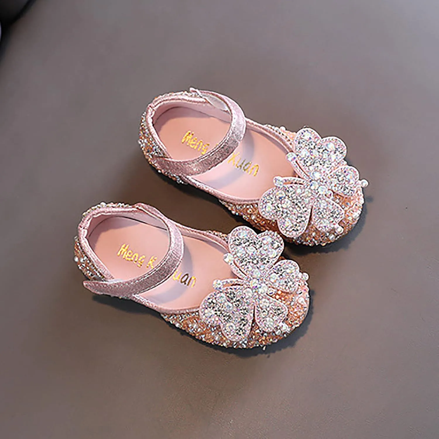 Black Shoes for Girls,Girls Baby Infant Crystal Princess Shoes Bling Pearl Sandals Shoes Kids Dancing Shoes