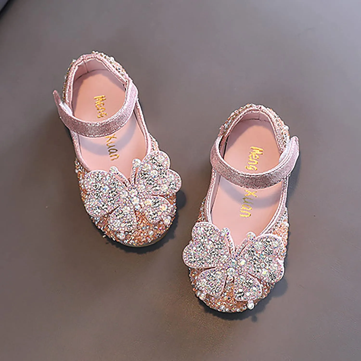 Black Shoes for Girls,Girls Baby Infant Crystal Princess Shoes Bling Pearl Sandals Shoes Kids Dancing Shoes