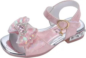 Boots for Baby Girls Thick Soles With Butterfly Sandals Open Toe Student Dance Princess White Shoes for Toddler Girls