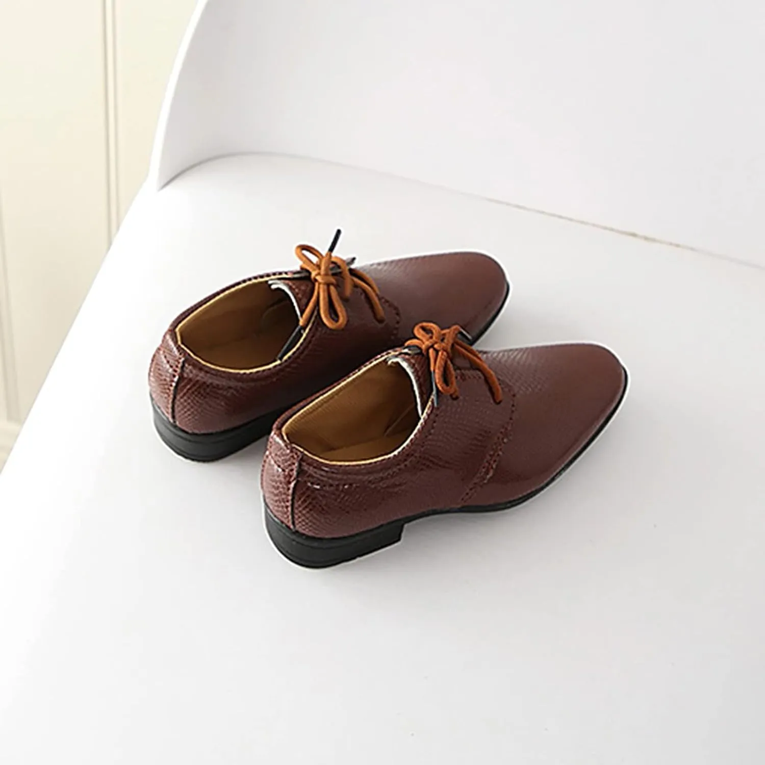 Boys Kids Latin Dance Shoes Lace-up Profession Ballroom Tango Performance Standard British Modern Dancing Shoes