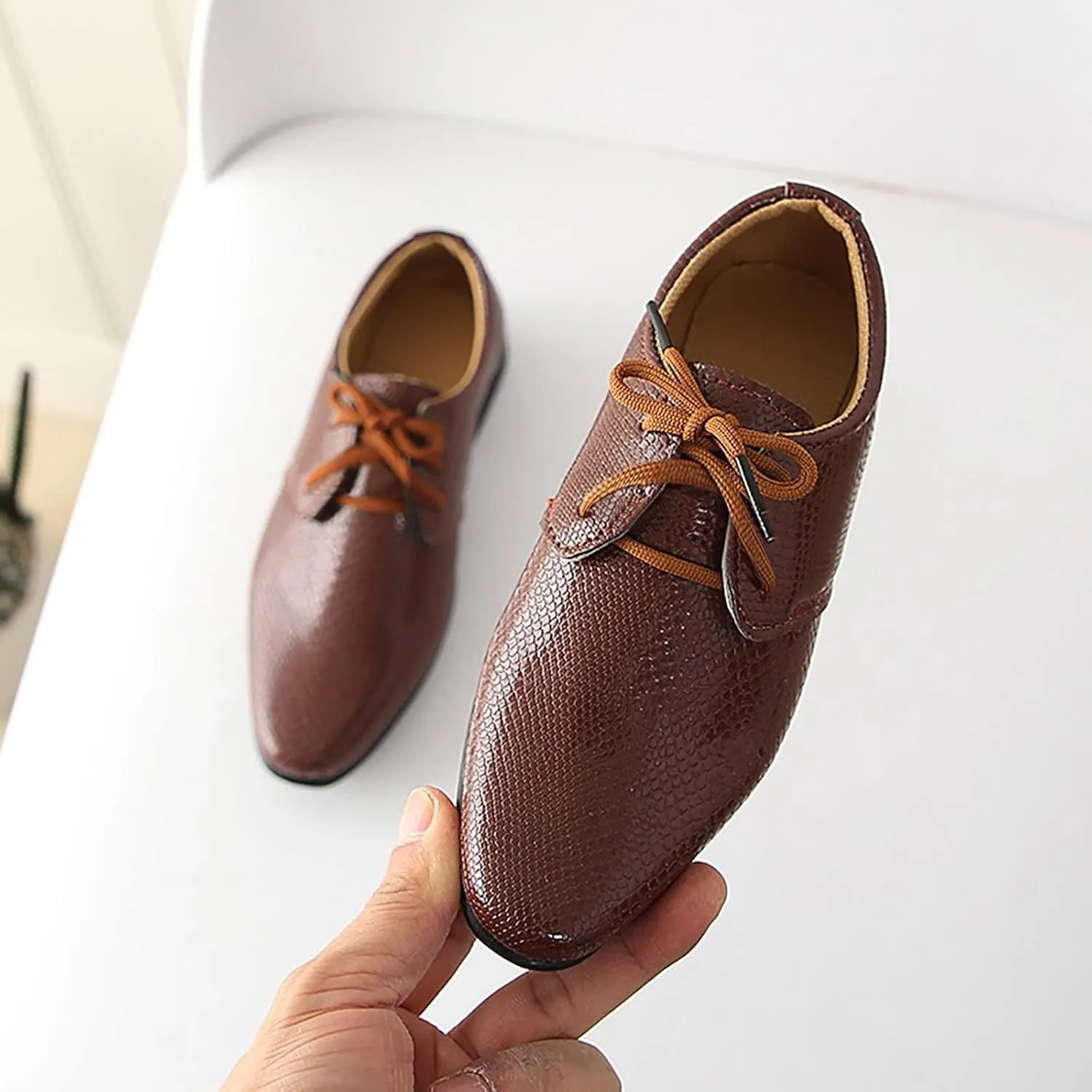 Boys Kids Latin Dance Shoes Lace-up Profession Ballroom Tango Performance Standard British Modern Dancing Shoes